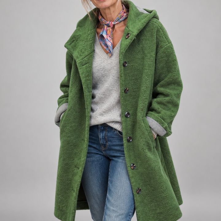 Claire Hooded Button Coat