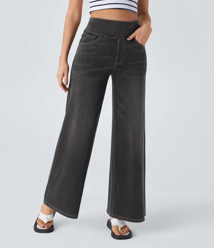 Veronica Wide-Leg Denim Trousers