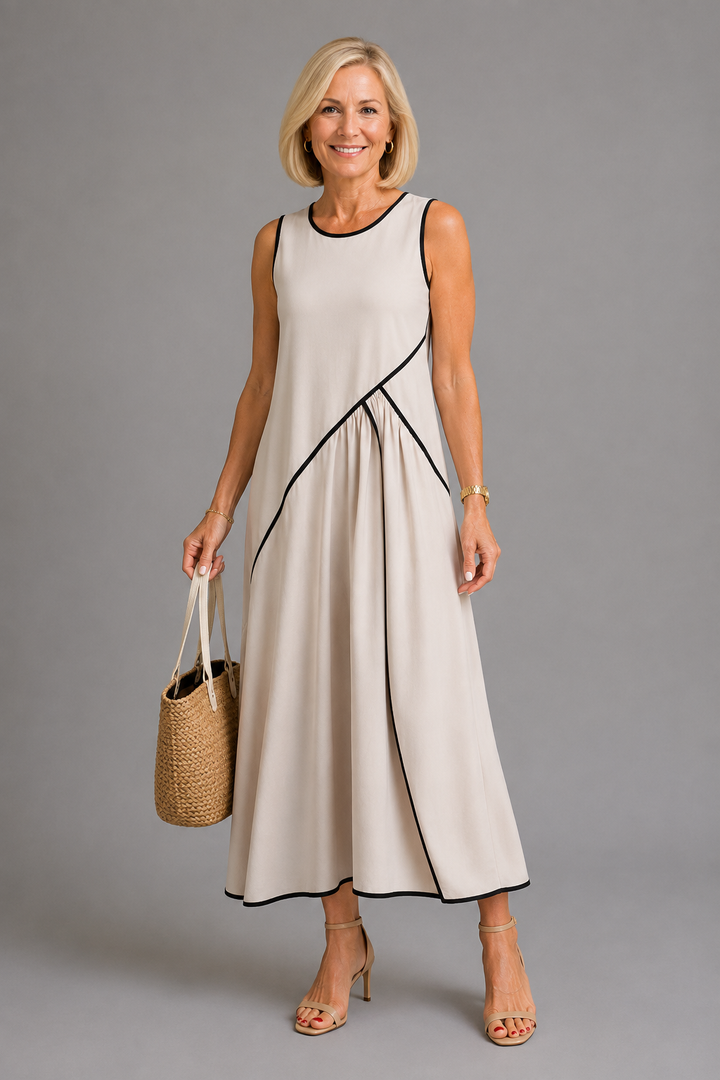 Anne Panel Detail Midi Dress