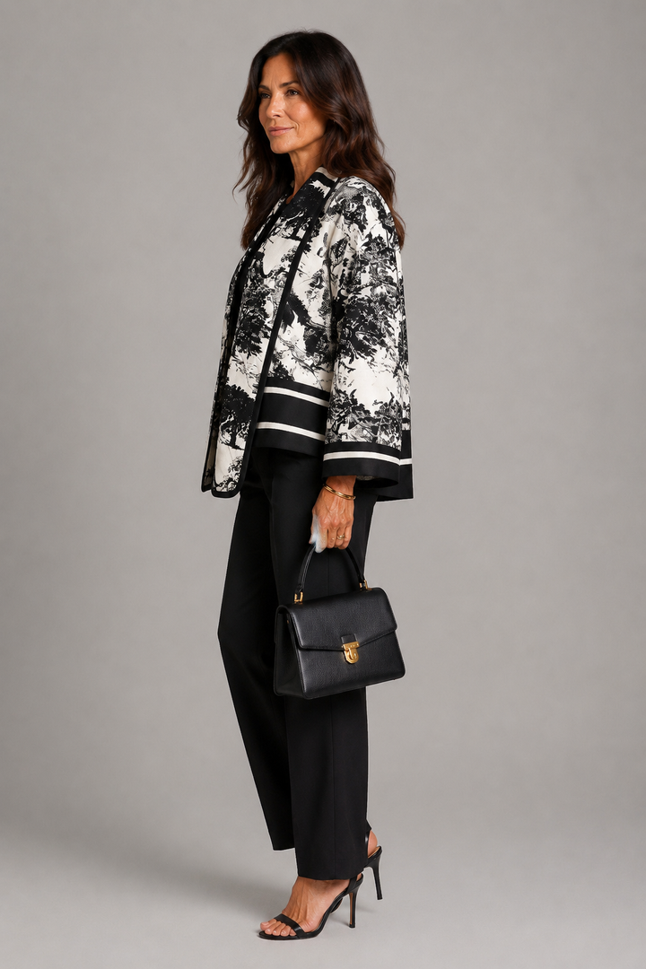 Brenda Abstract Print Bomber Jacket