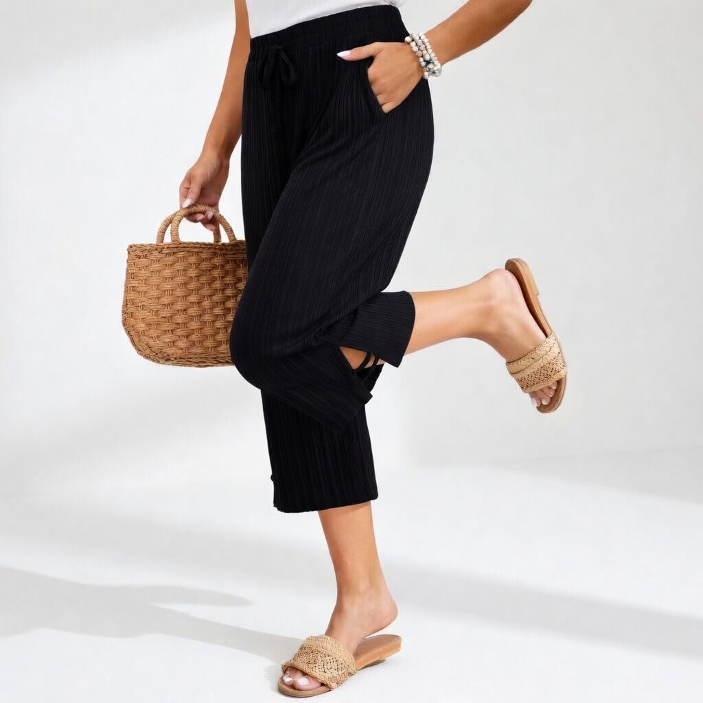 Agnes Cropped Wide-Leg Trousers