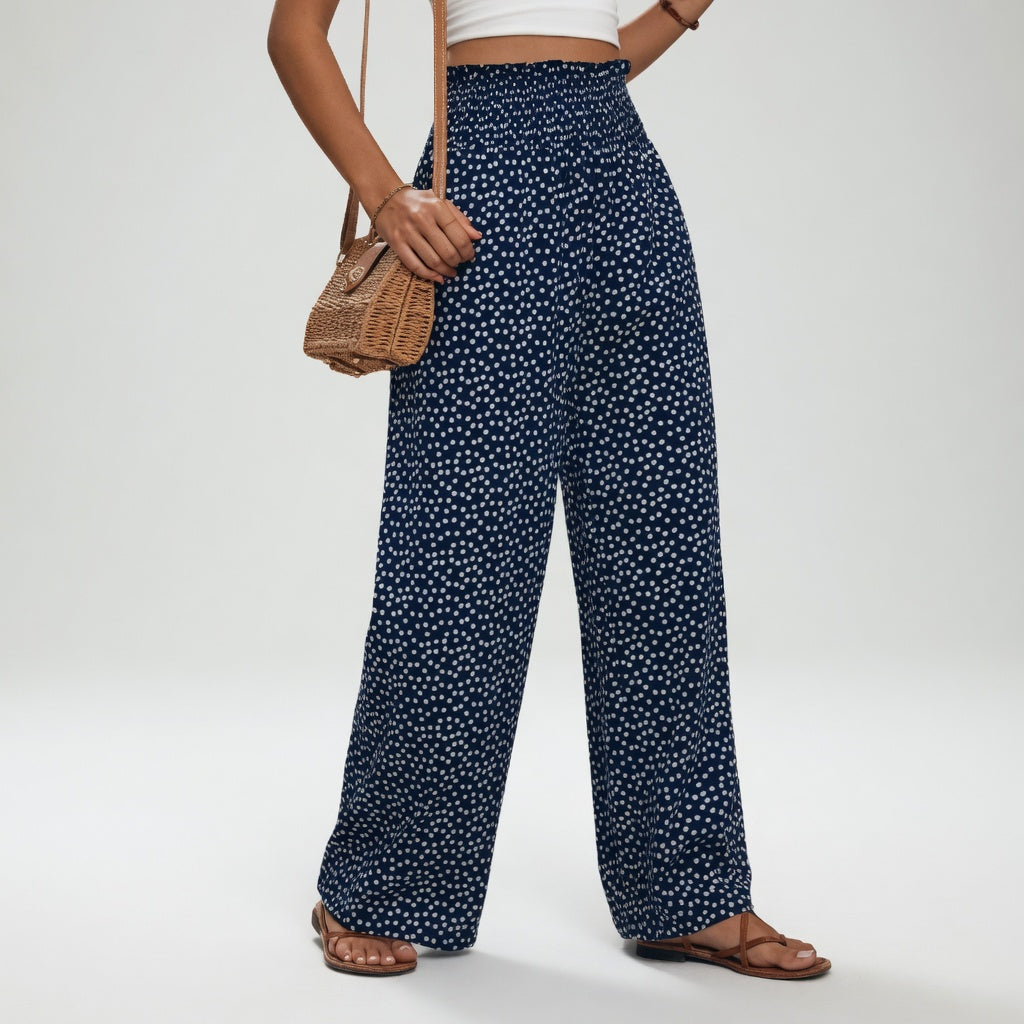 Cynthia Printed Wide-Leg Trousers