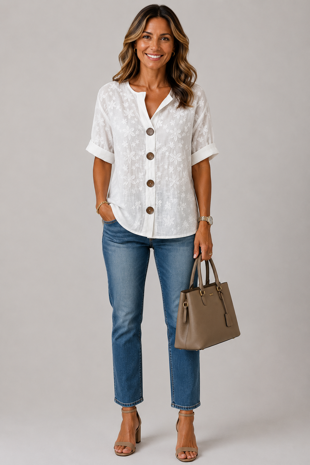 Siobhán Floral Button Blouse
