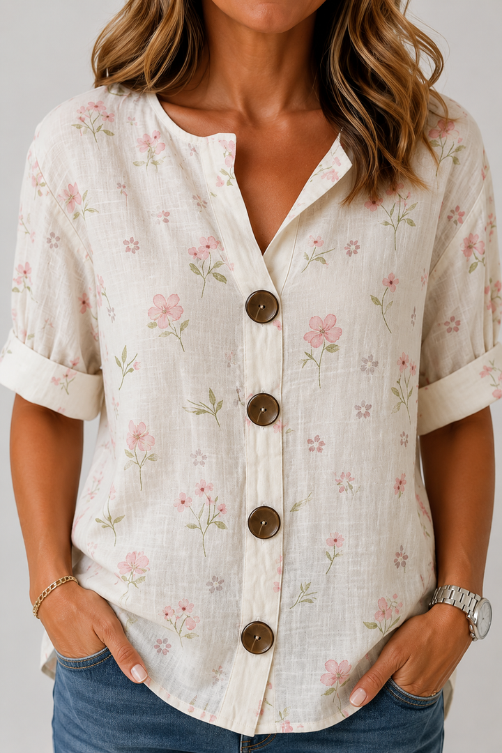 Siobhán Floral Button Blouse
