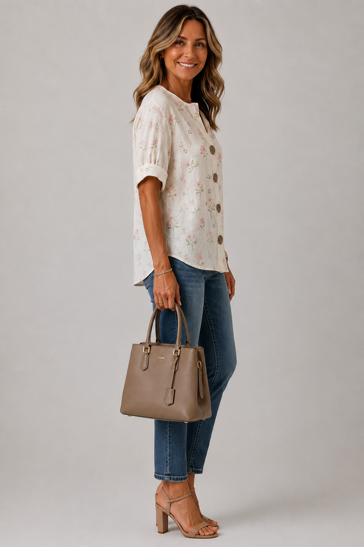 Siobhán Floral Button Blouse