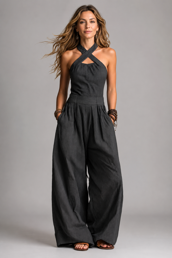 Laura Halter Wide-Lleg Jumpsuit