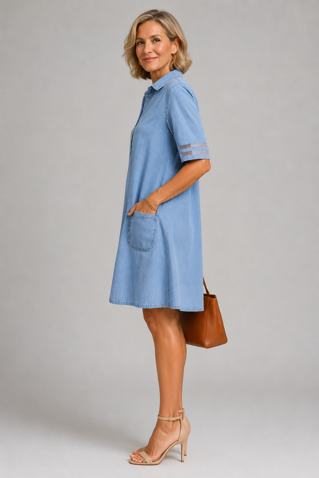 Sandra Button Shirt Dress