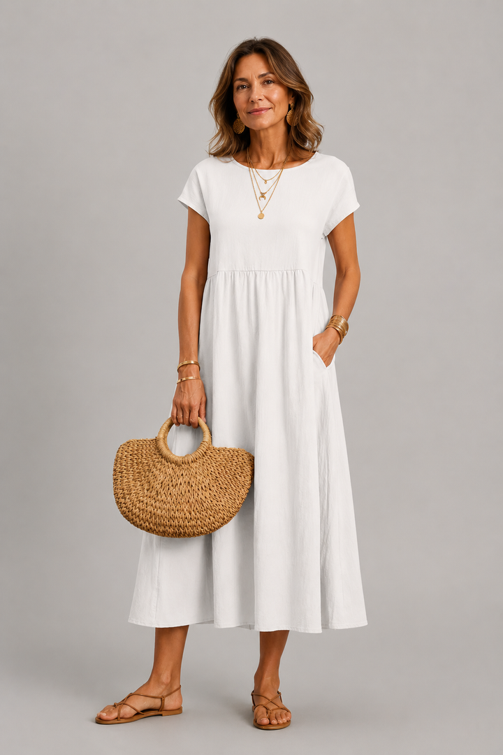 Margaret Gathered Midi Dress