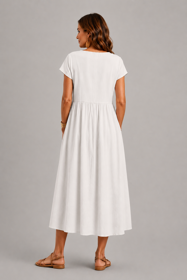 Margaret Gathered Midi Dress