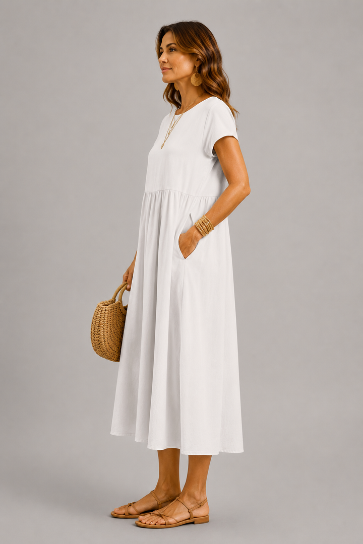 Margaret Gathered Midi Dress
