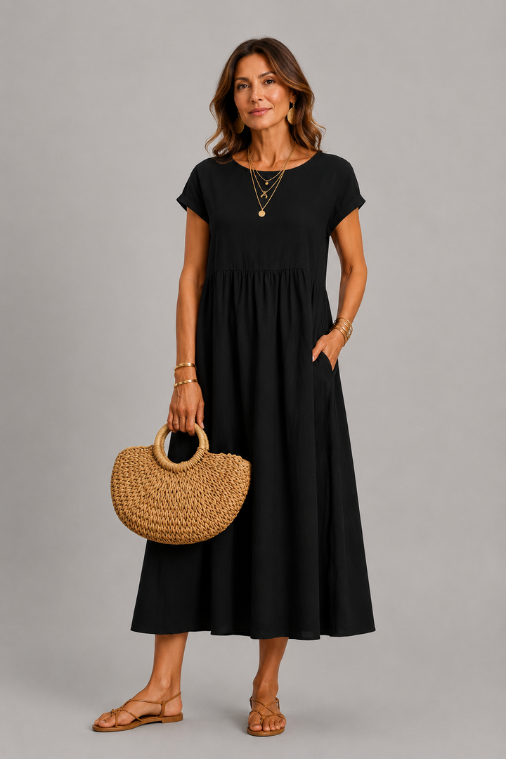 Margaret Gathered Midi Dress