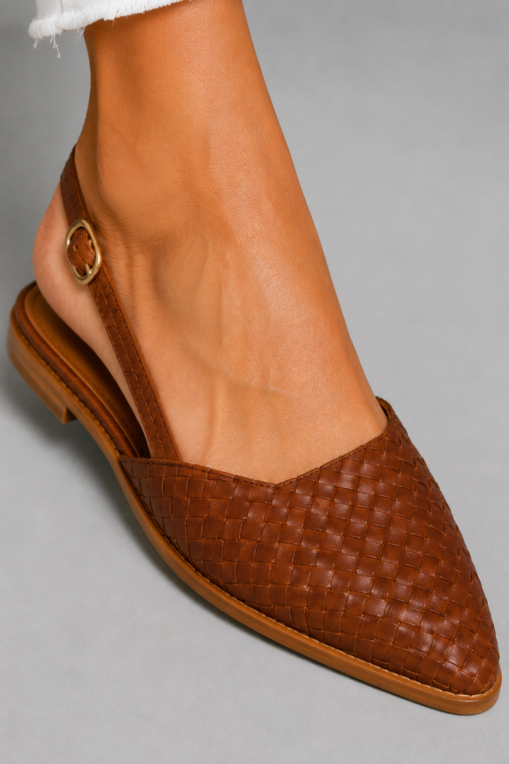 Rose Woven Slingback Flats