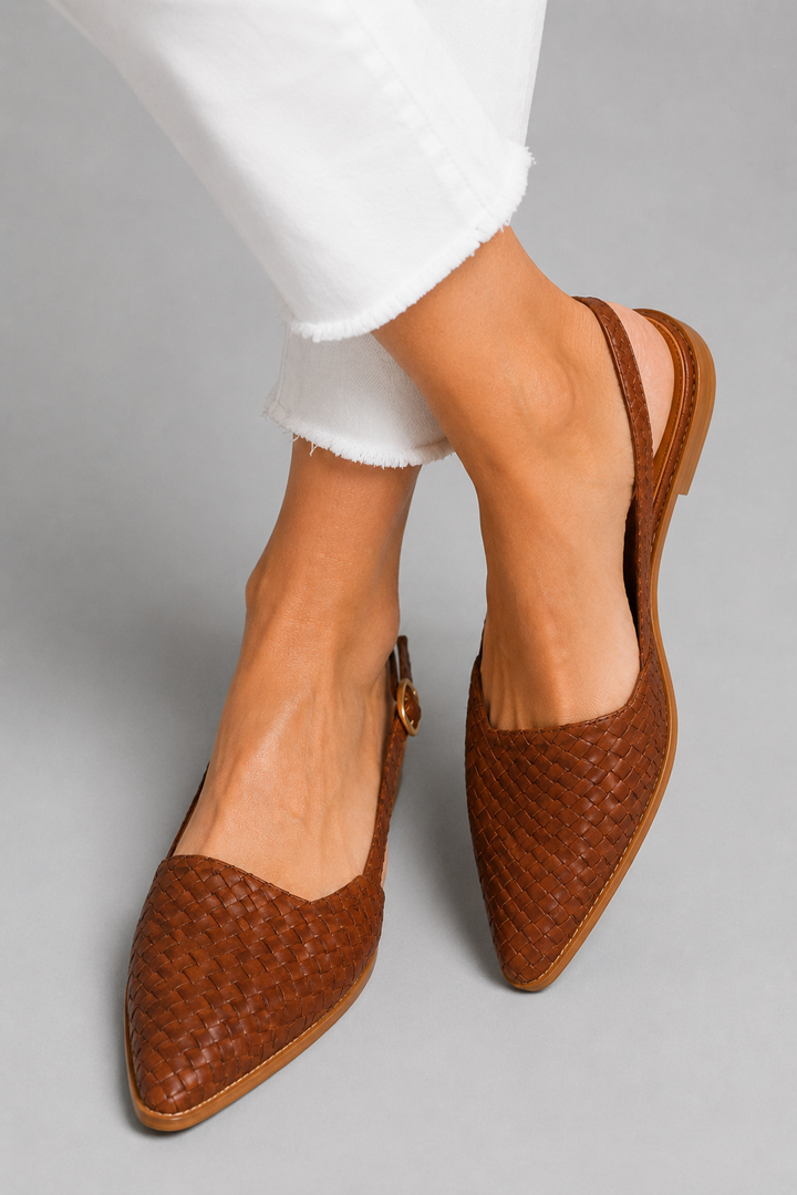 Rose Woven Slingback Flats
