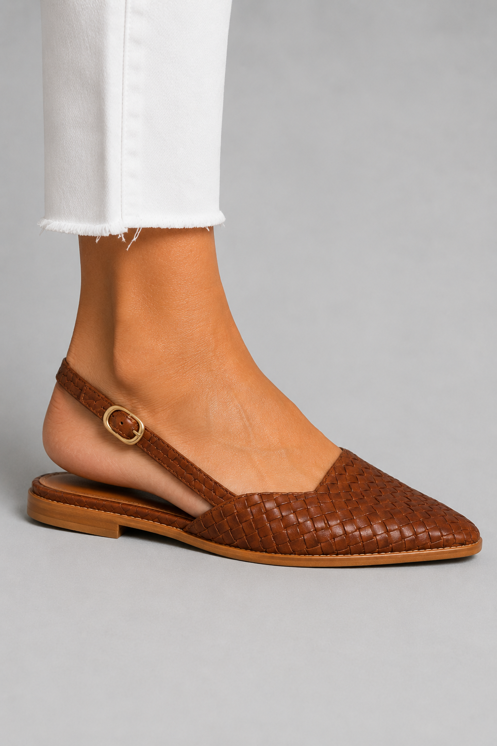 Rose Woven Slingback Flats