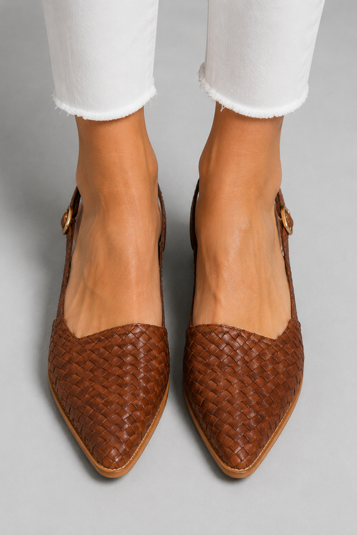Rose Woven Slingback Flats