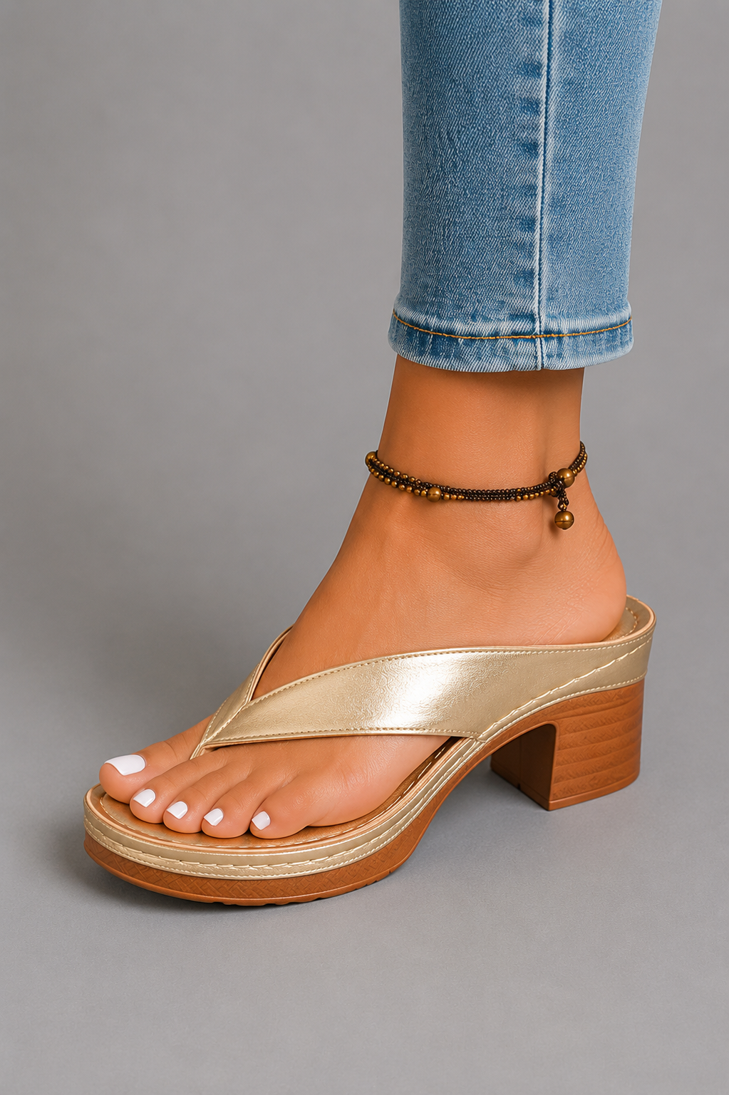 Gloria Metallic Comfort Sandals