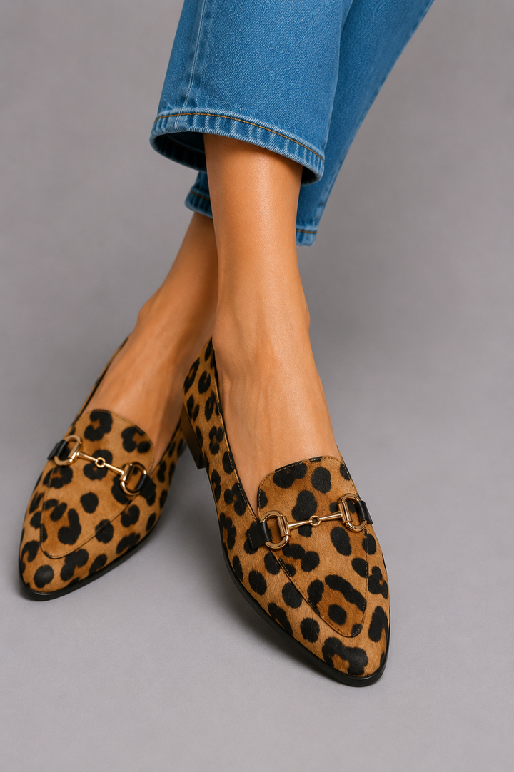 Shirley Leopard Print Loafers