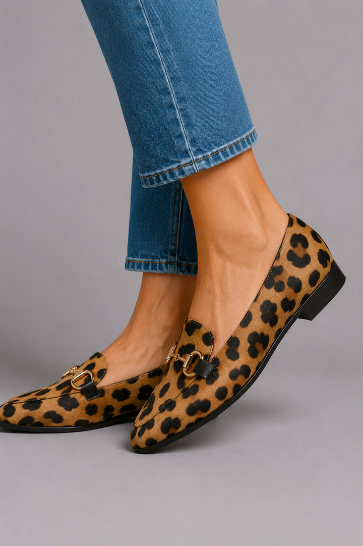 Shirley Leopard Print Loafers