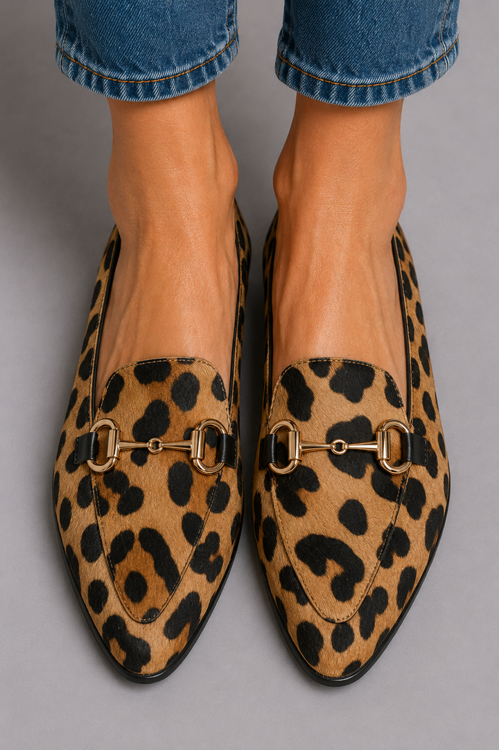 Shirley Leopard Print Loafers