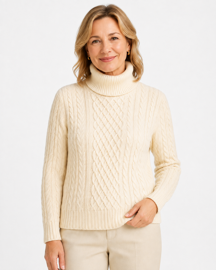 Breda Cable Knit Roll Neck Jumper