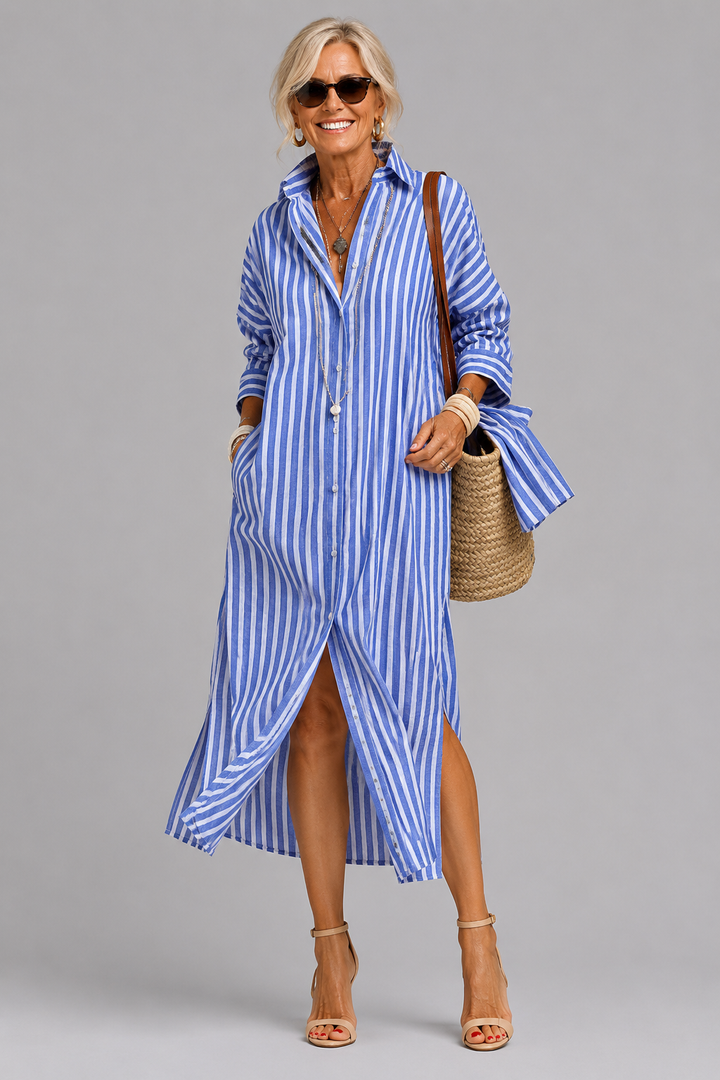 Marian Striped Shirt Dress
