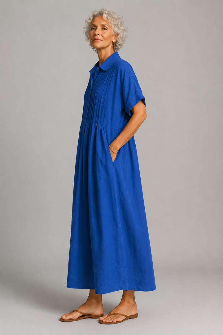 Theresa Button-Front Maxi Dress