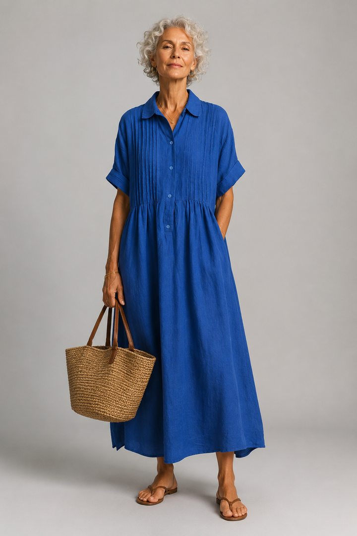 Theresa Button-Front Maxi Dress