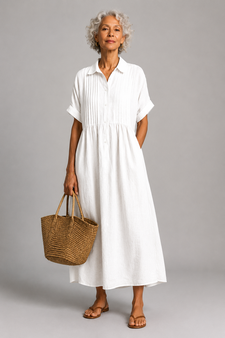 Theresa Button-Front Maxi Dress