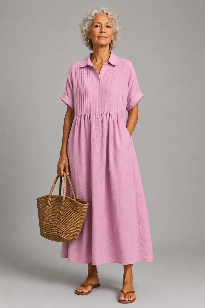 Theresa Button-Front Maxi Dress