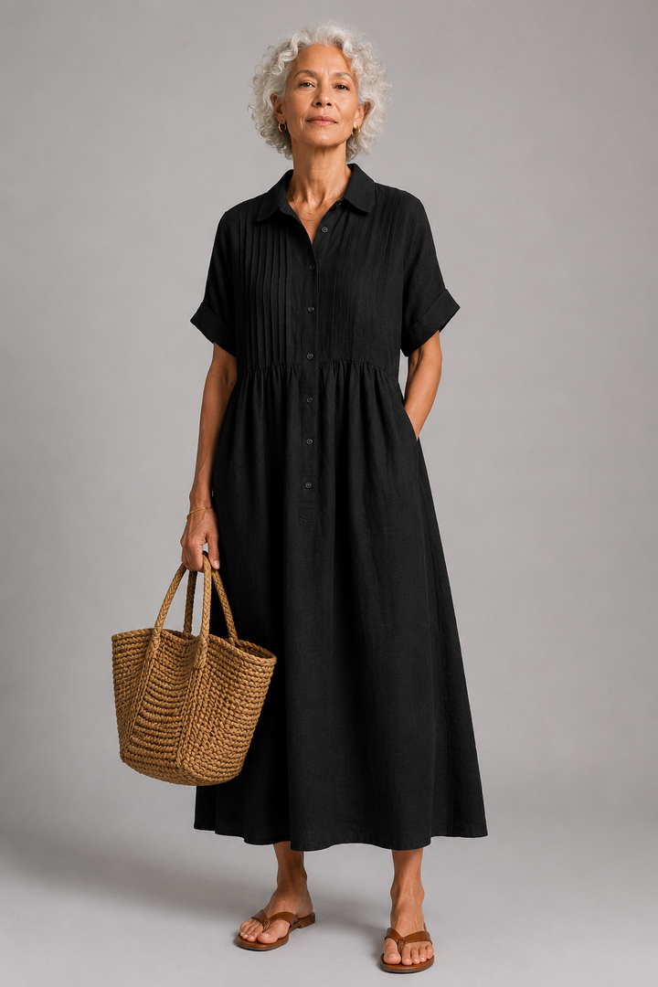 Theresa Button-Front Maxi Dress