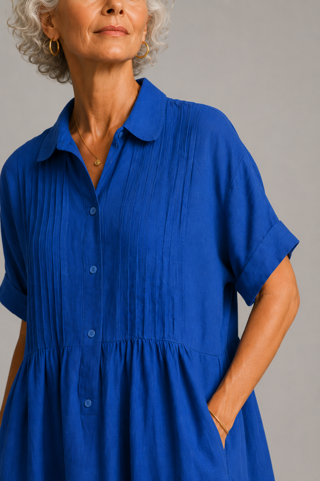 Theresa Button-Front Maxi Dress