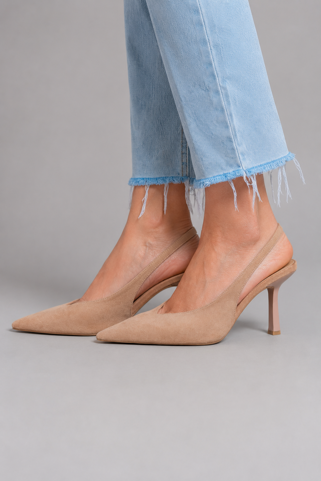 Audrey Pointed-Toe Slingback Heels