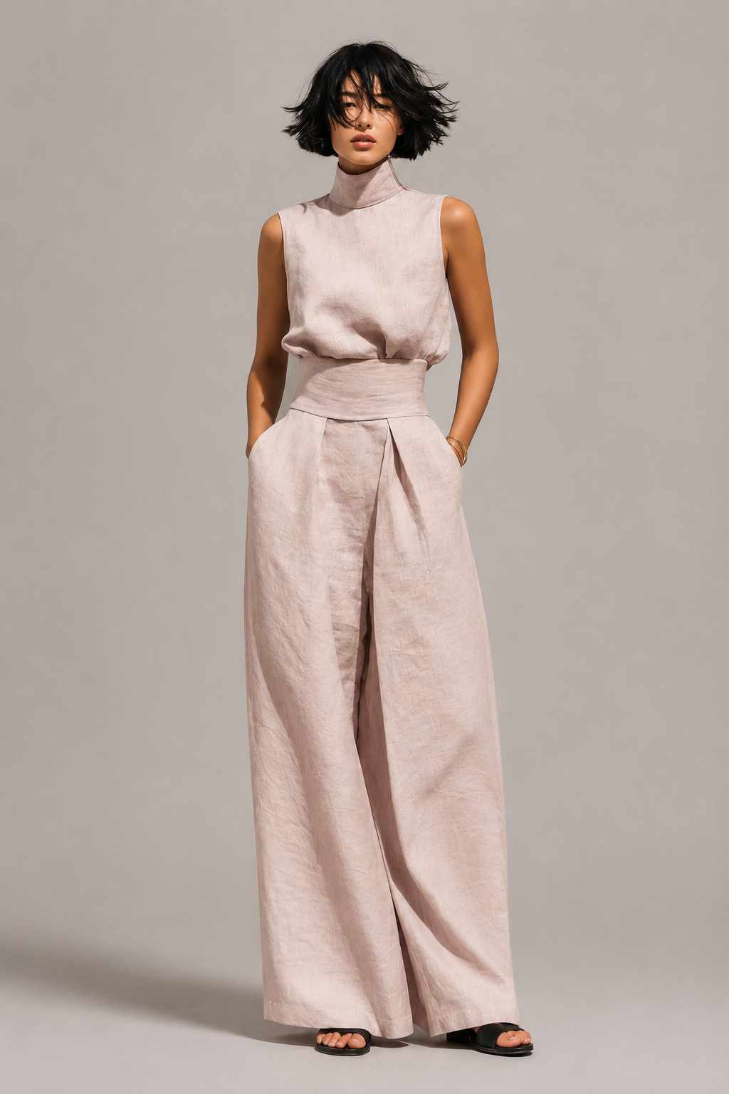 Anna Linen-Blend Two-Piece Set