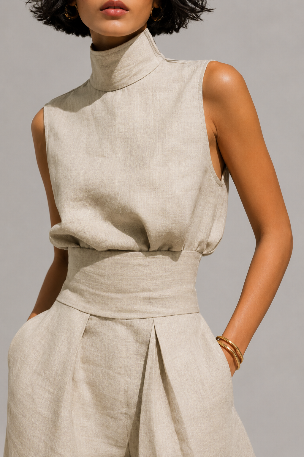 Anna Linen-Blend Two-Piece Set