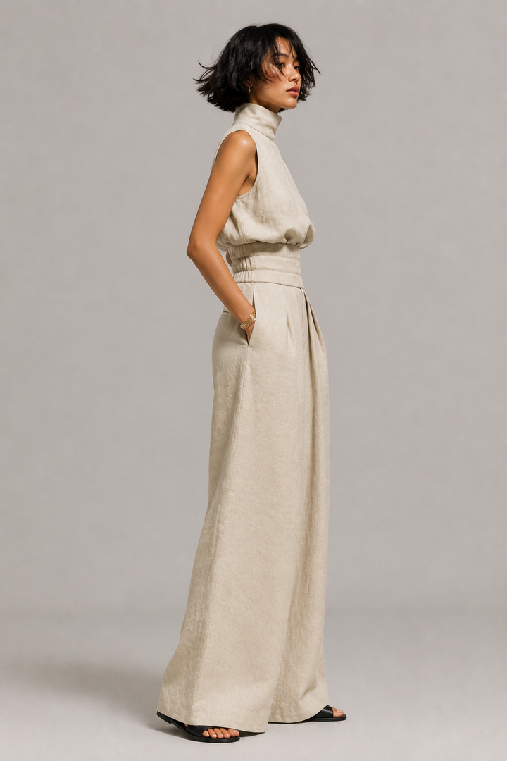Anna Linen-Blend Two-Piece Set