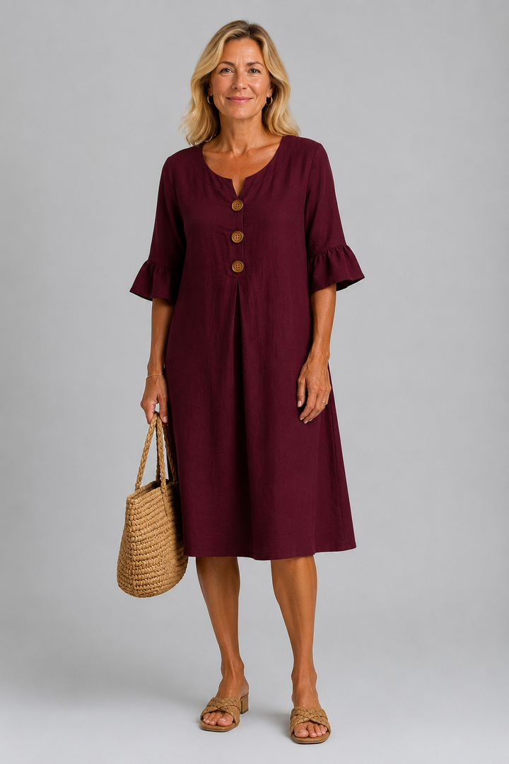 Mary Relaxed Button Midi Dress