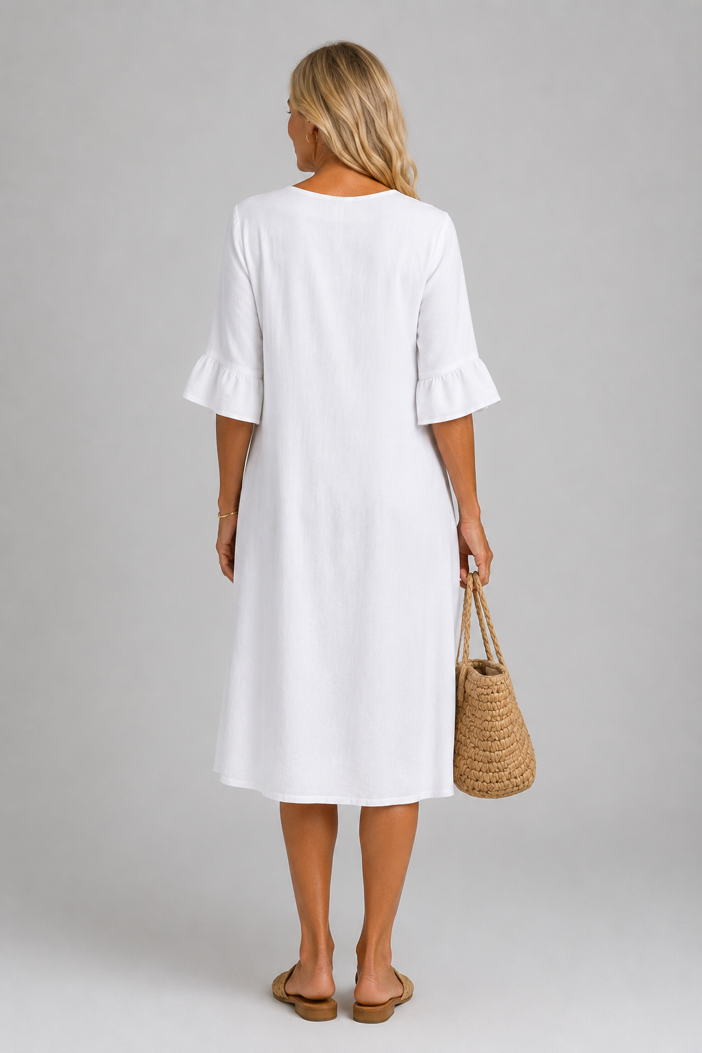 Mary Relaxed Button Midi Dress