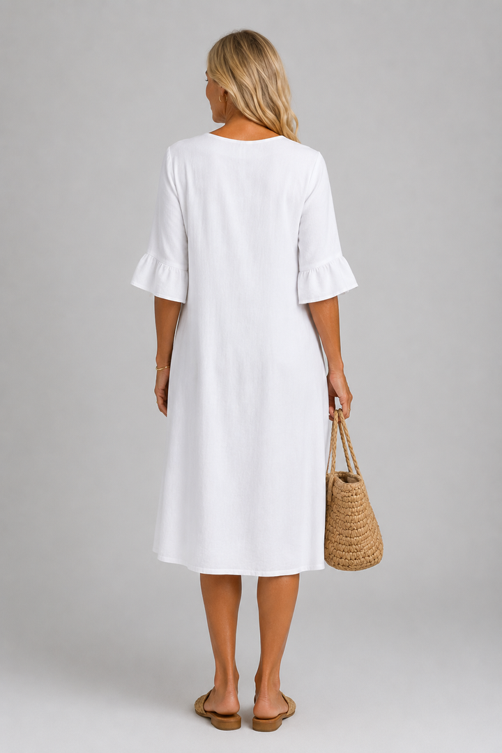 Mary Relaxed Button Midi Dress