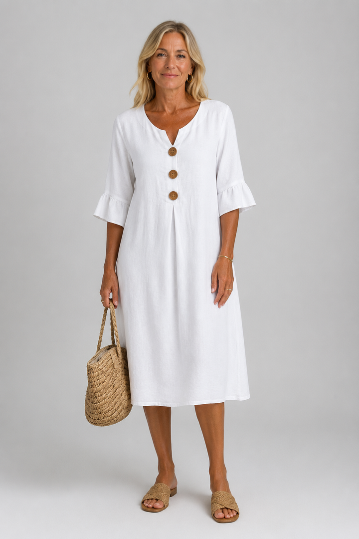 Mary Relaxed Button Midi Dress