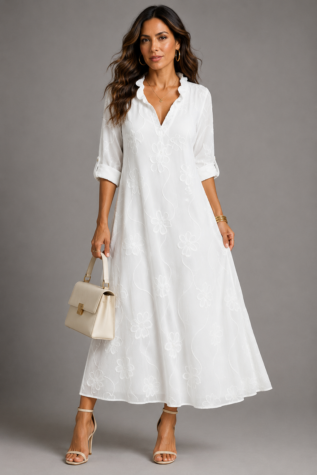 Ruth Embroidered Midi Dress
