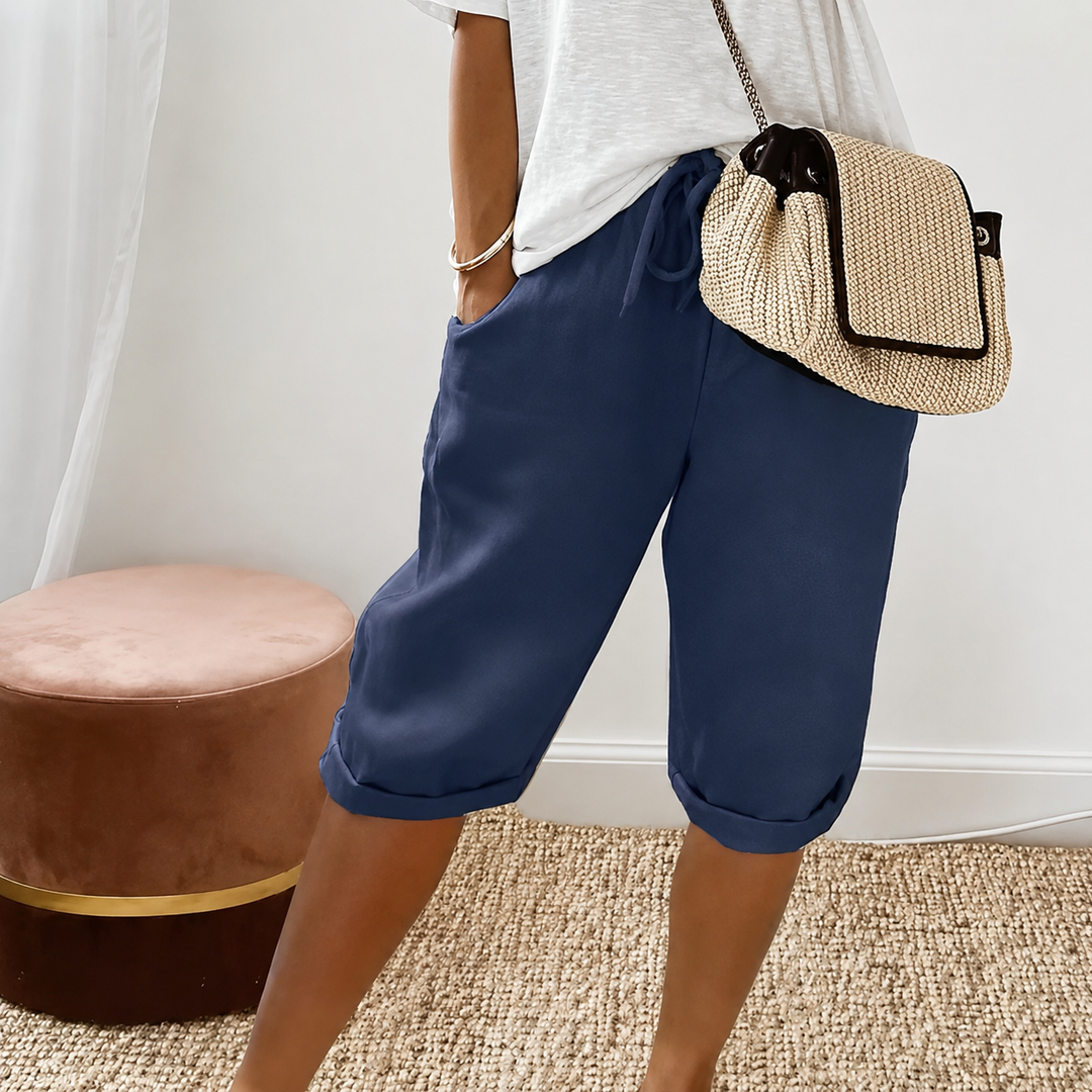 Eileen Drawstring Capri Trousers