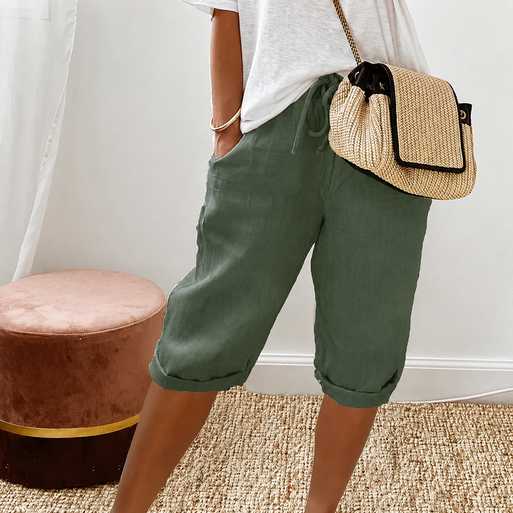 Eileen Drawstring Capri Trousers