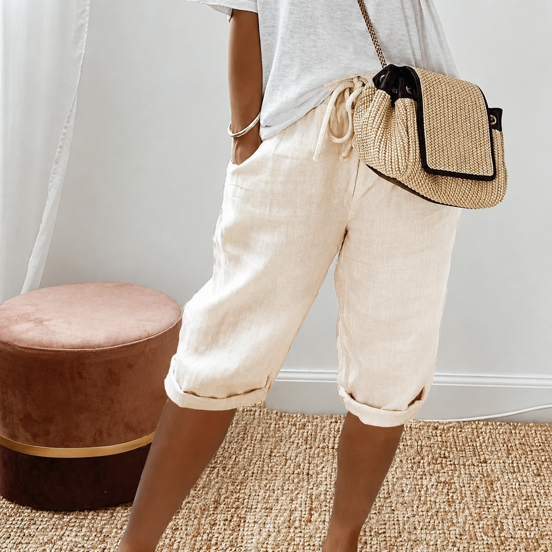 Eileen Drawstring Capri Trousers