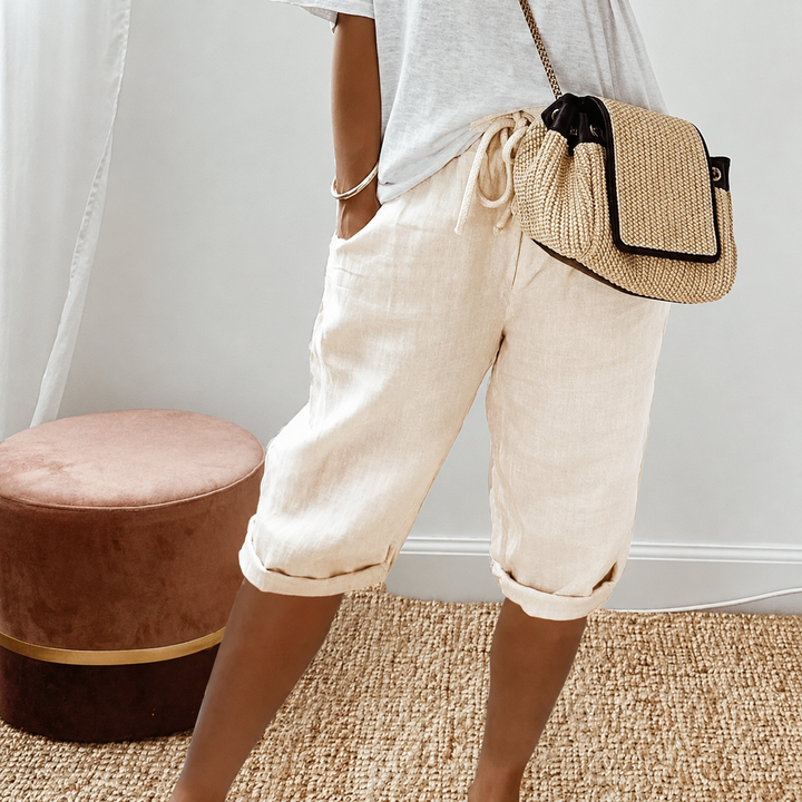 Eileen Drawstring Capri Trousers