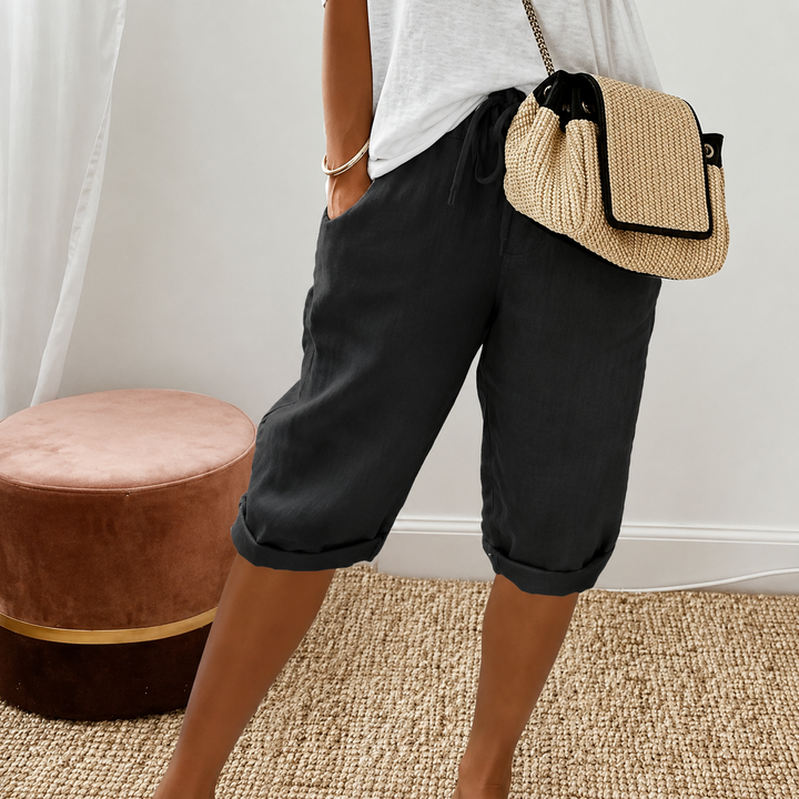 Eileen Drawstring Capri Trousers
