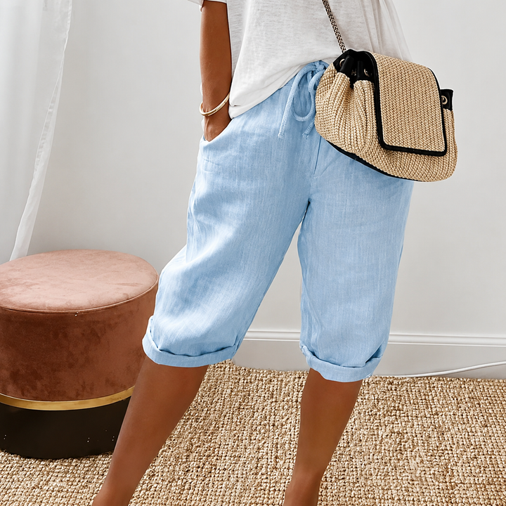 Eileen Drawstring Capri Trousers