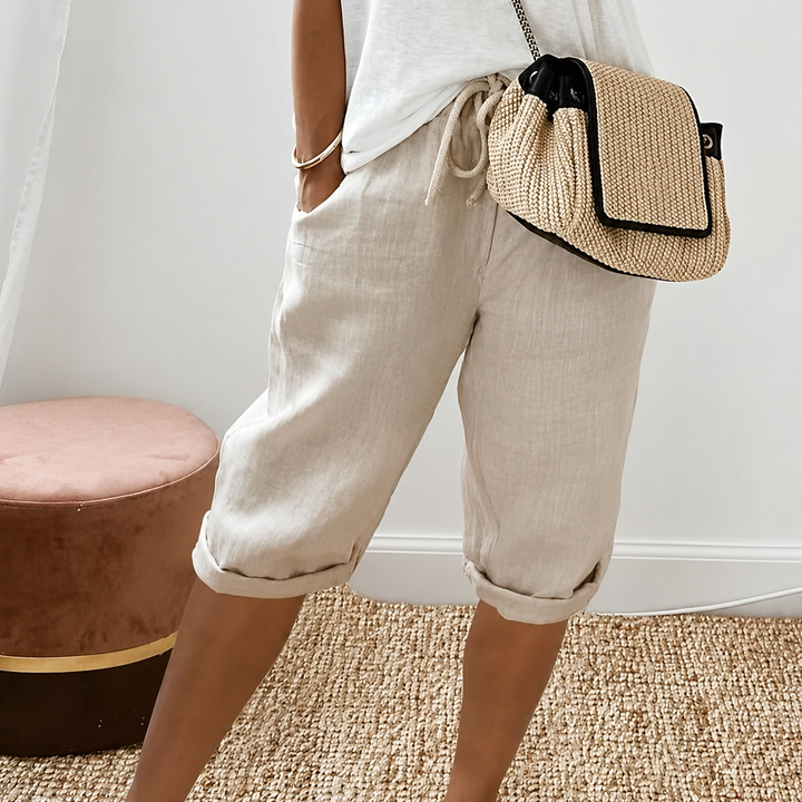 Eileen Drawstring Capri Trousers