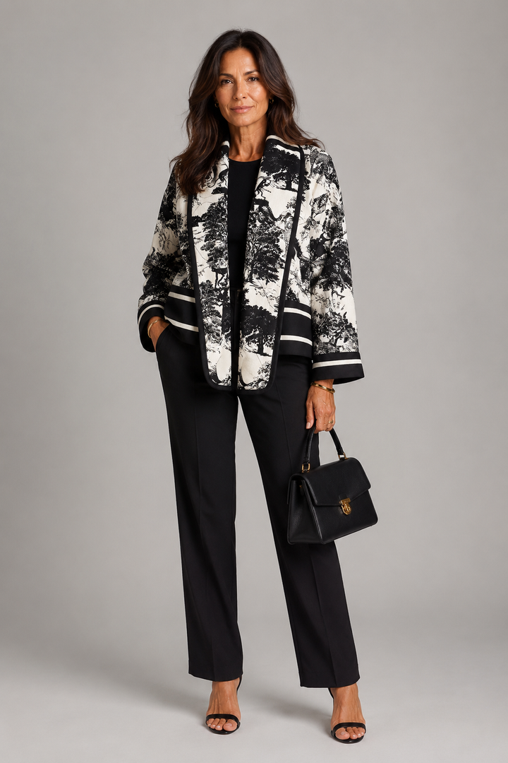 Brenda Abstract Print Bomber Jacket