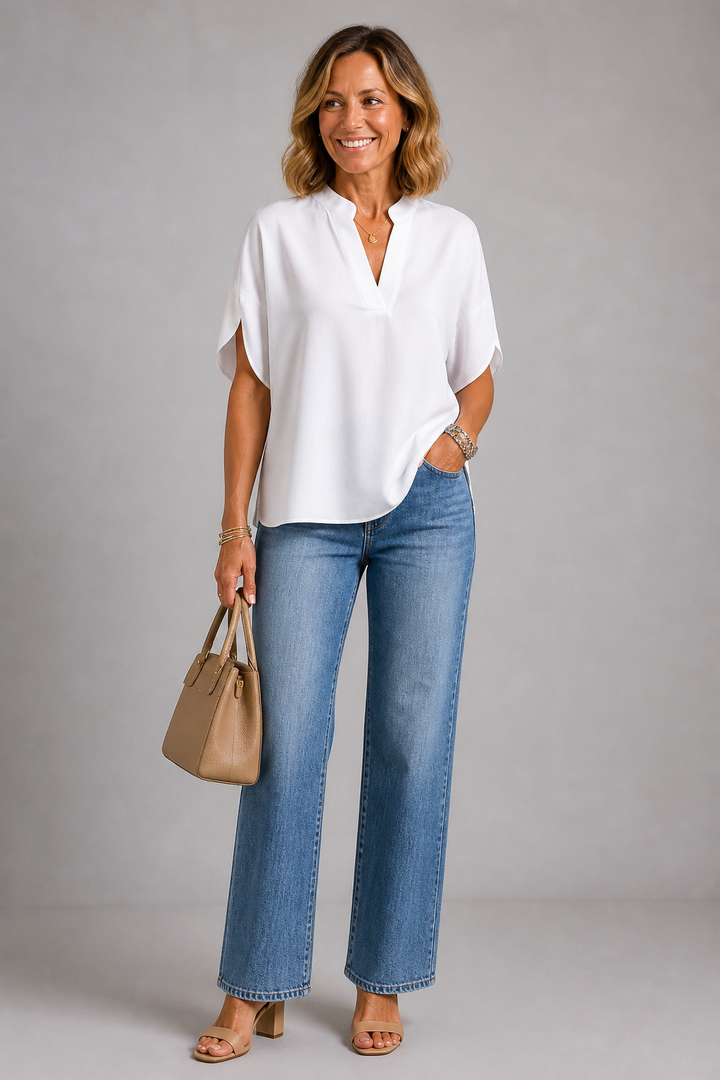 Sharon Relaxed V-Neck Top
