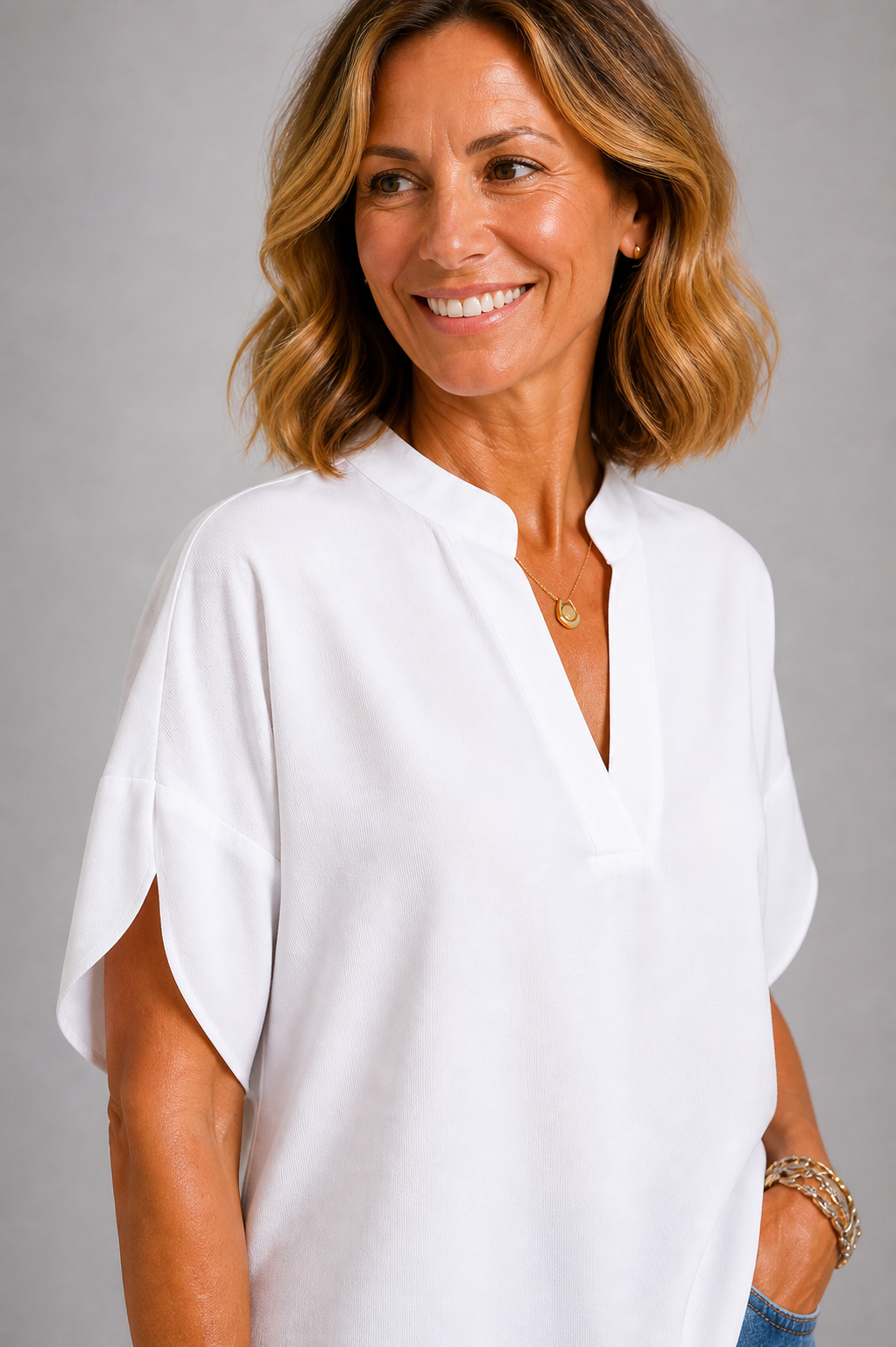 Sharon Relaxed V-Neck Top